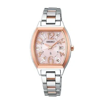 Pre-owned Seiko Lukia Ssvw214 Standard Collection Radio Solar Watch Pink Gold X Silver