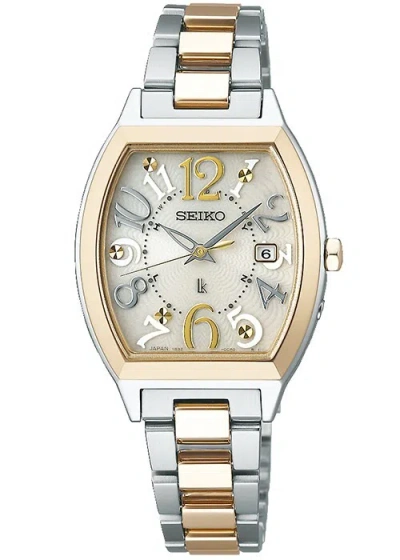 Pre-owned Seiko Lukia Standard Collection Ssvw216 Women's Watch Tonneau Champagne Gold