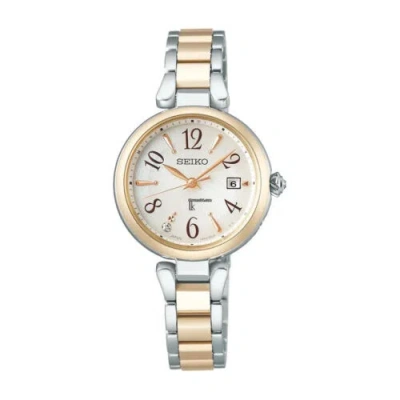 Pre-owned Seiko Lukia Titanium Solar Eco-drive Radio Ladies Watch Ssqw086 Usus