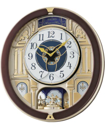 Seiko Melodies In Motion Wood-tone Wall Clock In Brown