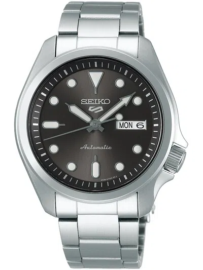 Pre-owned Seiko Men's 5 Sports 24-jewel Automatic Grey Dial Ss Bracelet Watch Srpe51