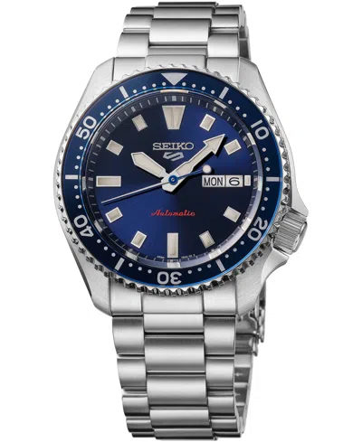 Seiko Men's 5 Sports Silver Stainless Steel Bracelet Watch, 42.5mm In Metallic