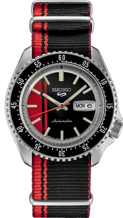 Pre-owned Seiko Men's 5 Sports Special Edition Skx Style Red Black Automatic Watch Srpk71