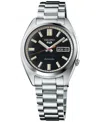 Seiko Men's Automatic 5 Sports Midsize Stainless Steel Bracelet Watch 37mm In Black