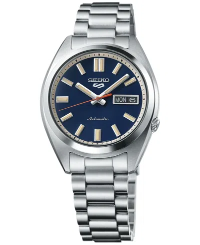 Seiko Men's Automatic 5 Sports Midsize Stainless Steel Bracelet Watch 37mm In Blue