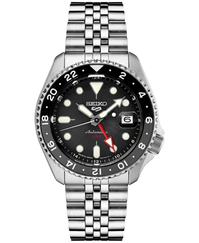 Seiko Men's Automatic 5 Sports Stainless Steel Bracelet Watch 43mm In Black