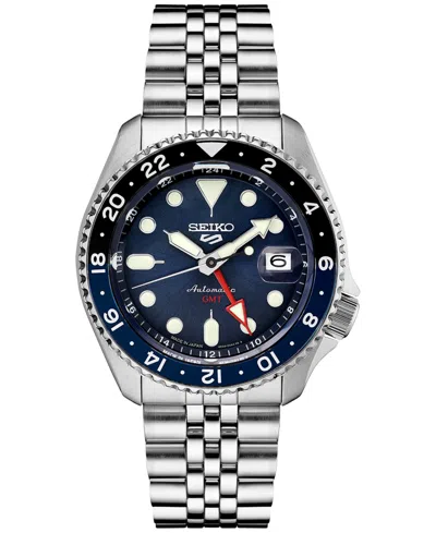 Seiko Men's Automatic 5 Sports Stainless Steel Bracelet Watch 43mm In Blue