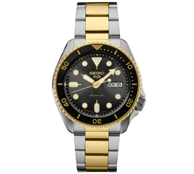 Seiko Men's Automatic 5 Sports Two-tone Stainless Steel Bracelet Watch 43mm In Gray