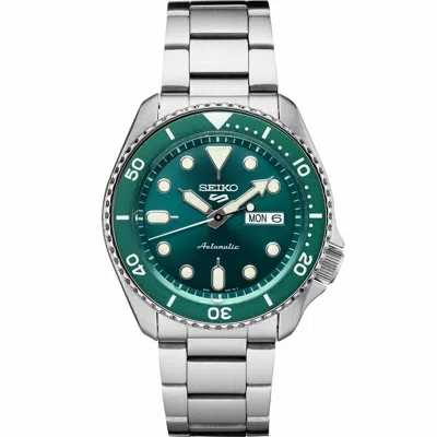 Pre-owned Seiko Men's Automatic Green Dial Steel Bracelet Watch Srpd61