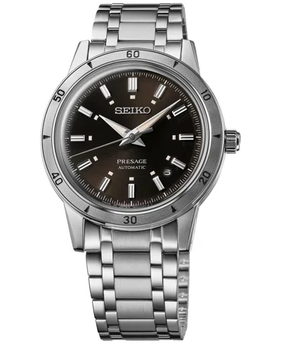 Seiko Men's Automatic Presage Style 60s Stainless Steel Bracelet Watch 40mm In Brown