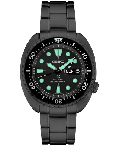 Seiko Men's Automatic Prospex Diver Black-tone Stainless Steel Bracelet Watch 45mm