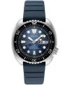 Seiko Men's Automatic Prospex Diver Dark Blue Silicone Strap Watch 45mm In Blue