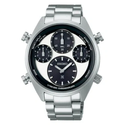 Pre-owned Seiko Men's Blue Dial Silver Stainless Steel Band Prospex Sea Solar Quartz Watch