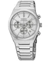 Seiko Men's Chronograph Essentials Stainless Steel Bracelet Watch 40mm In Silver