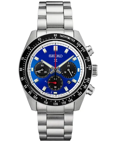 Seiko Men's Chronograph Prospex Speedtimer Solar U.s. Special Edition Stainless Steel Bracelet Watch 41mm In Silver
