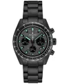 Seiko Men's Chronograph Solar Prospex Speedtimer Black Ion Plated Stainless Steel Bracelet Watch 39mm In Black