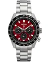 Seiko Men's Chronograph Solar Prospex Speedtimer Stainless Steel Bracelet Watch 41mm In Silver