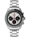 Seiko Men's Chronograph Solar Prospex Speedtimer Stainless Steel Bracelet Watch 41mm In Silver