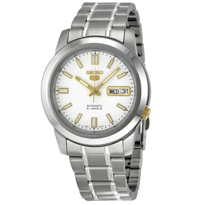 Seiko Men's Classic White Dial Watch In Silver