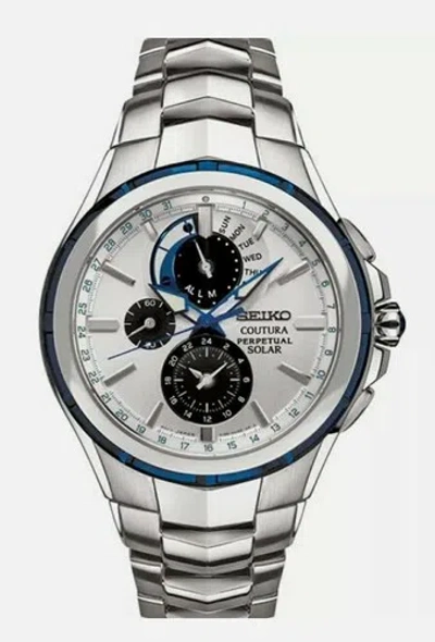 Pre-owned Seiko Men's Coutura Perpetual Solar Watch Ssc787 (warranty &fedex 2 Day)