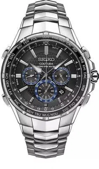 Pre-owned Seiko Men's Coutura Radio Sync Solar Chronograph Stainless Watch Ssg009