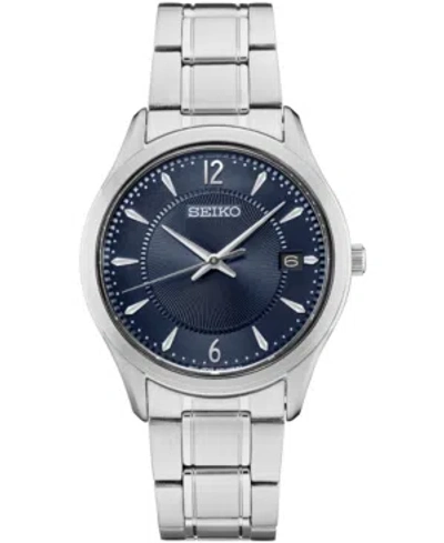 Seiko Men's Essential Stainless Steel Bracelet Watch 39mm In Blue