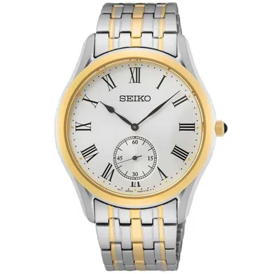 Seiko Men's Essentials White Dial Watch In Metallic