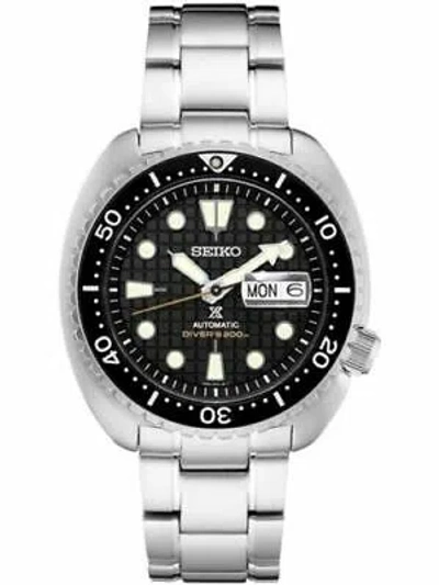 Pre-owned Seiko Men's King Turtle Black Ceramic Bezel Automatic Watch Srpe03