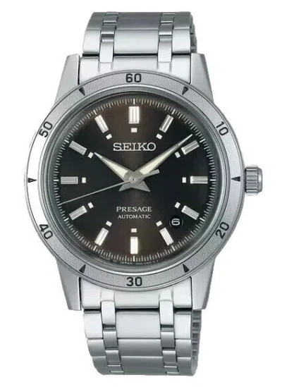 Pre-owned Seiko Men's Presage Auto Brown Dial Stainless Steel Watch Srpl09