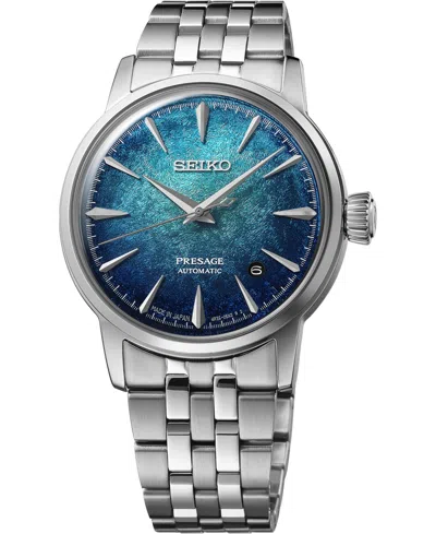 Seiko Men's Presage Cocktail Time Silver-tone Stainless Steel Bracelet Watch 38.5mm In Gray