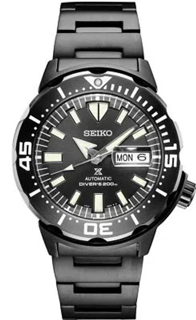 Pre-owned Seiko Men's Prospex Automatic Diver Black Dial And Band Watch Srpd29