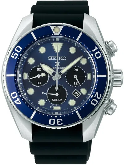 Pre-owned Seiko Men's Prospex Divers 200m Solar Powered Chronograph Watch - Ssc759j1