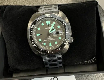Pre-owned Seiko Men's Prospex King Turtle Black Automatic Watch Srpk43 Made In Japan