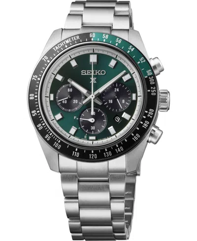 Seiko Men's Prospex Speedtimer Silver-tone Stainless Steel Bracelet Watch 41.4mm In Metallic