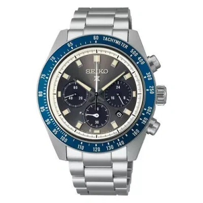 Pre-owned Seiko Men's Prospex Speedtimer Solar Chronograph Black Dial Watch Ssc939