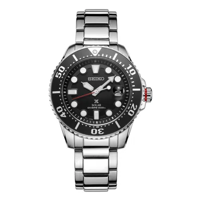 Seiko Men's  200m Casual Black Warrior Solar Energy Watch In Metallic