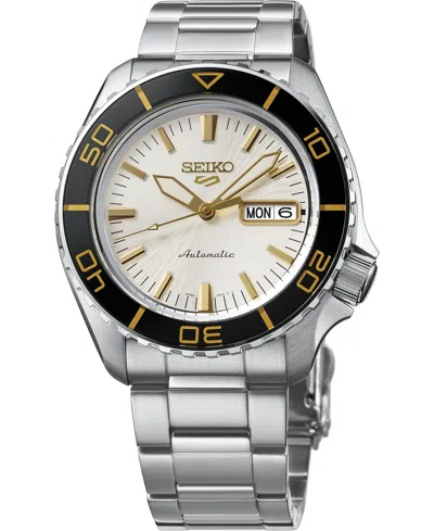 Seiko Men's  5 Sports Silver-tone Stainless Steel Bracelet Watch 42.5mm In Multi