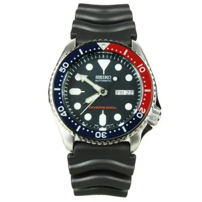 Pre-owned Seiko Men  Skx009k Pepsi Red Blue Automatic 200m Divers Watch Rubber Band