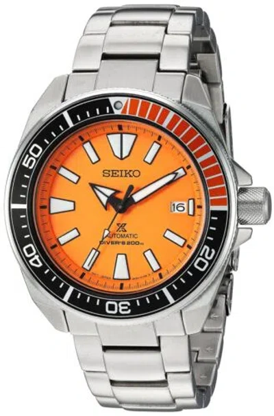 Pre-owned Seiko Men's Srpc07 Prospex Divers Watch Automatic Orange Samurai Rare