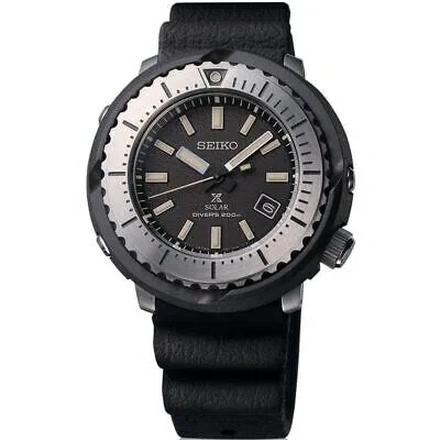 Pre-owned Seiko Men's Watch Sne541p1 Prospex Solar Diver Black Dial Rubber Strap 46mm