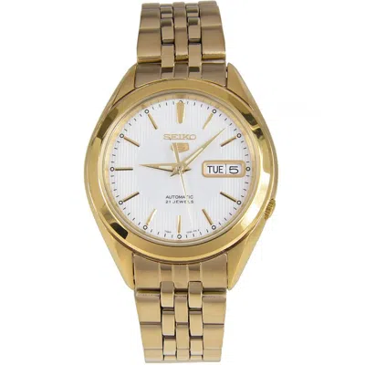 Seiko Men's White Dial Watch In Gold