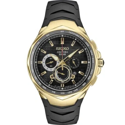 Pre-owned Seiko Mens Coutura Sgp Solar Chrono In Black