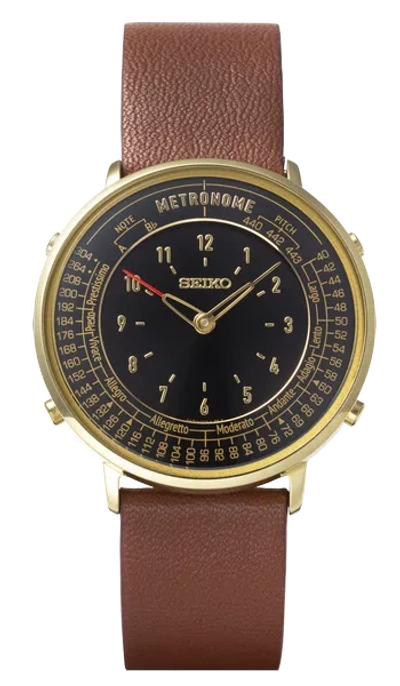 Pre-owned Seiko Metronome Watch Casual & Standard Line Collection 10 Colors Variations In Dark Brown