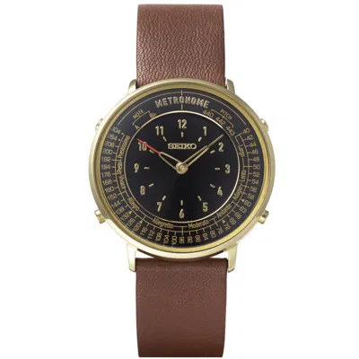 Pre-owned Seiko Metronome Watch Standard Casual Line Quartz Reference Tone Japan In Standard Line Dark Brown