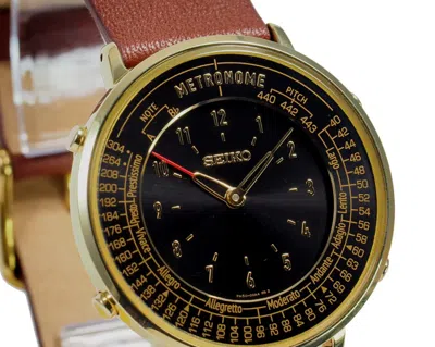 Pre-owned Seiko Metronome Watch Standard Line Color Dark Brown Smw001a- With Box