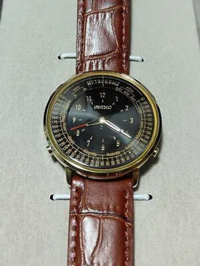 Pre-owned Seiko Metronome Watch Standard Line (dark Brown) Classic Band Type Smw001ap