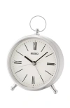 Seiko Ming Bedside Alarm Clock In Silver