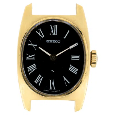 Pre-owned Seiko Mini Gold Nugget 17-7140 Black Dial 18k Yg 1960s