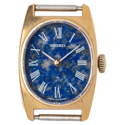 Pre-owned Seiko Mini Gold Nugget Sodalite Dial 18k 17-7140 1960s In Multi