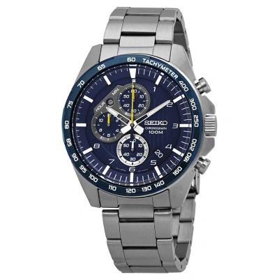Seiko Motorsport Chronograph Blue Dial Men's Watch Ssb321p1 In Metallic